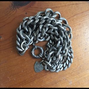 Giles & Bro. Gunmetal multi chain bracelet